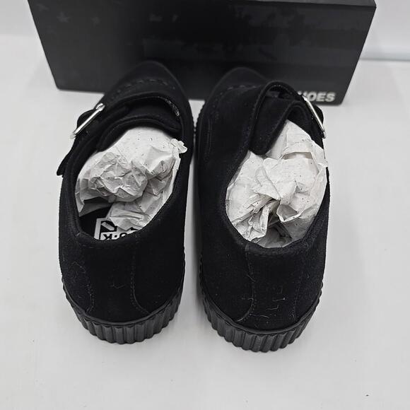 T.U.K Buckle Black Suede Leather Pointed Punk Goth Creeper Boot US M4/W6 NEW - Picture 8 of 12